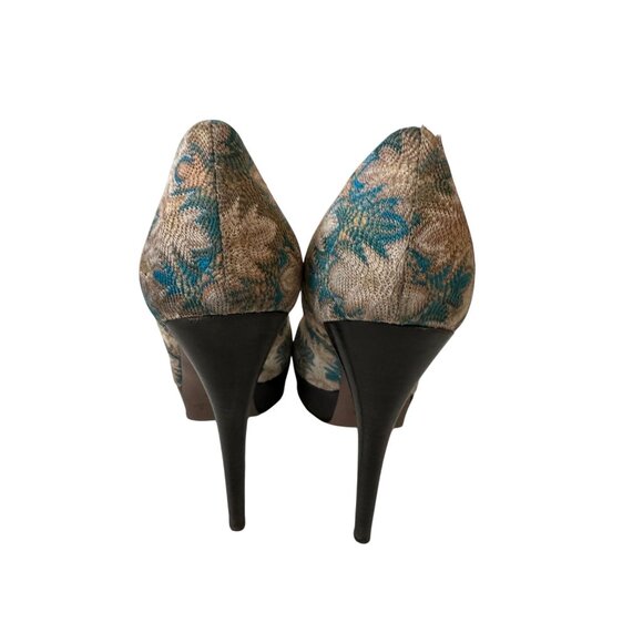 MISSONI Multicolor Patterned Platform Heels Size 38.5/8.5 - Picture 2 of 7